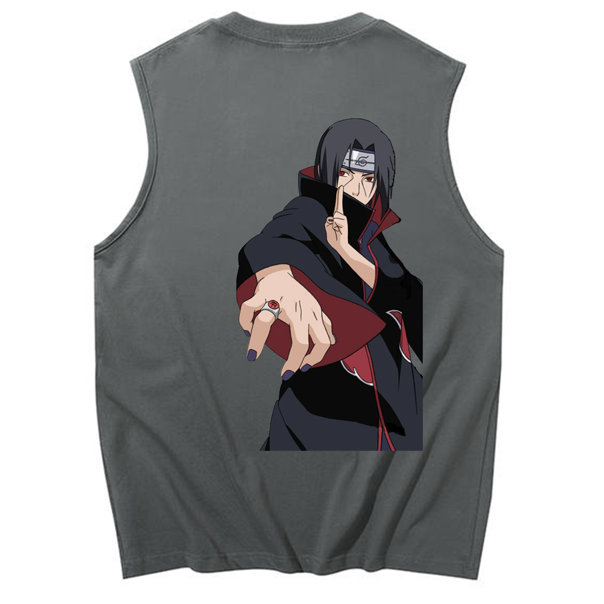 （画像用） NARUTO -ナルト- うちは イタチ Uchiha Itachi コットン100％タンクトップ（背面プリント）